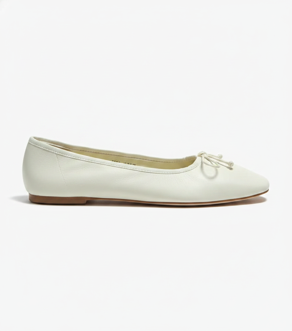 Ballerines blanches avec nœud