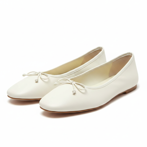 Ballerines blanches à nœud