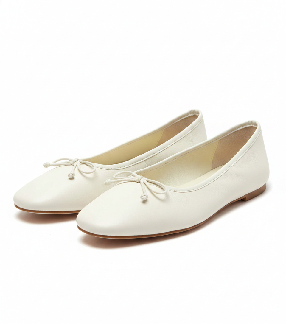 Ballerines blanches avec nœud