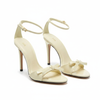 Sandale Zara à talon crème avec nœud