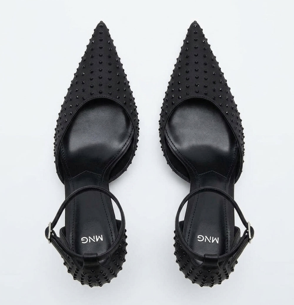Escarpins noirs à clous MNG