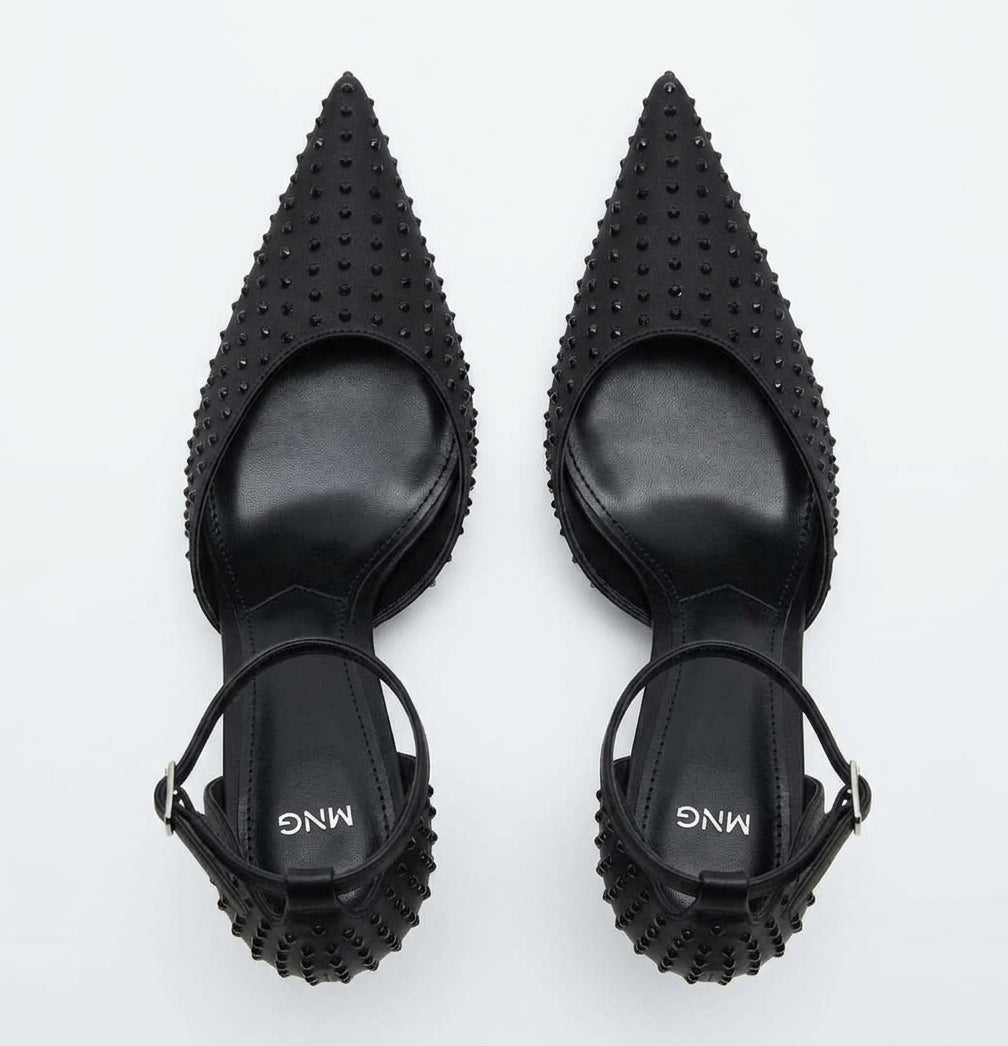Escarpins noirs à clous MNG