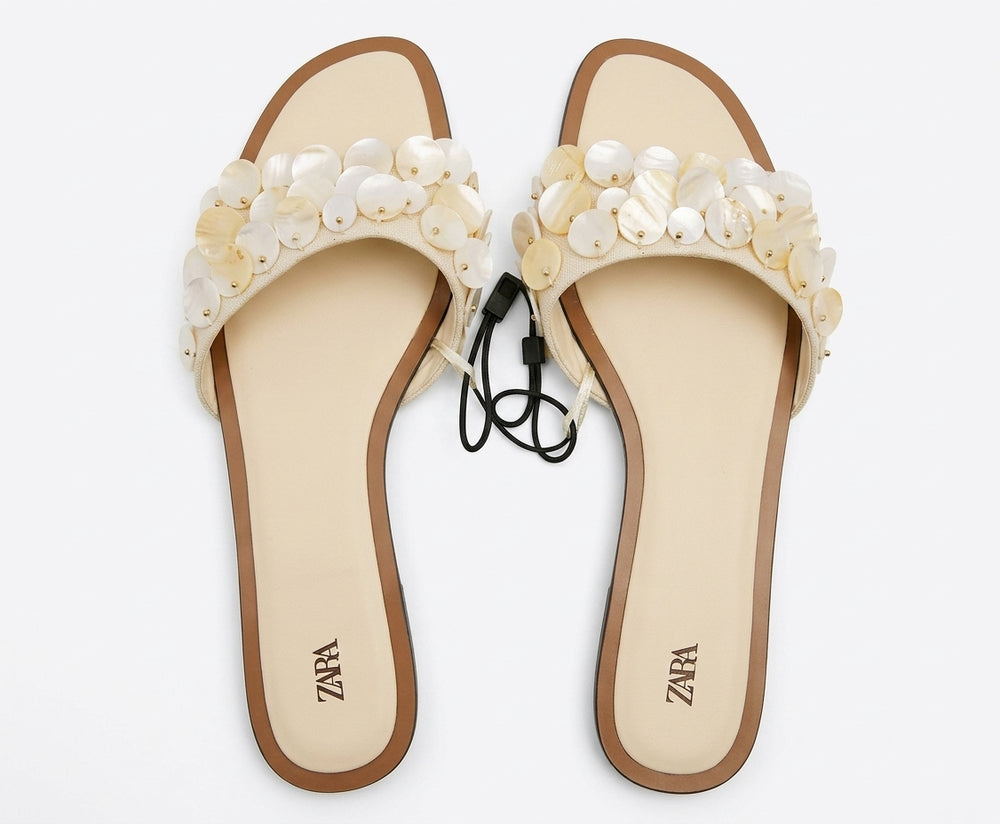 Mules Zara avec sequins nacrés