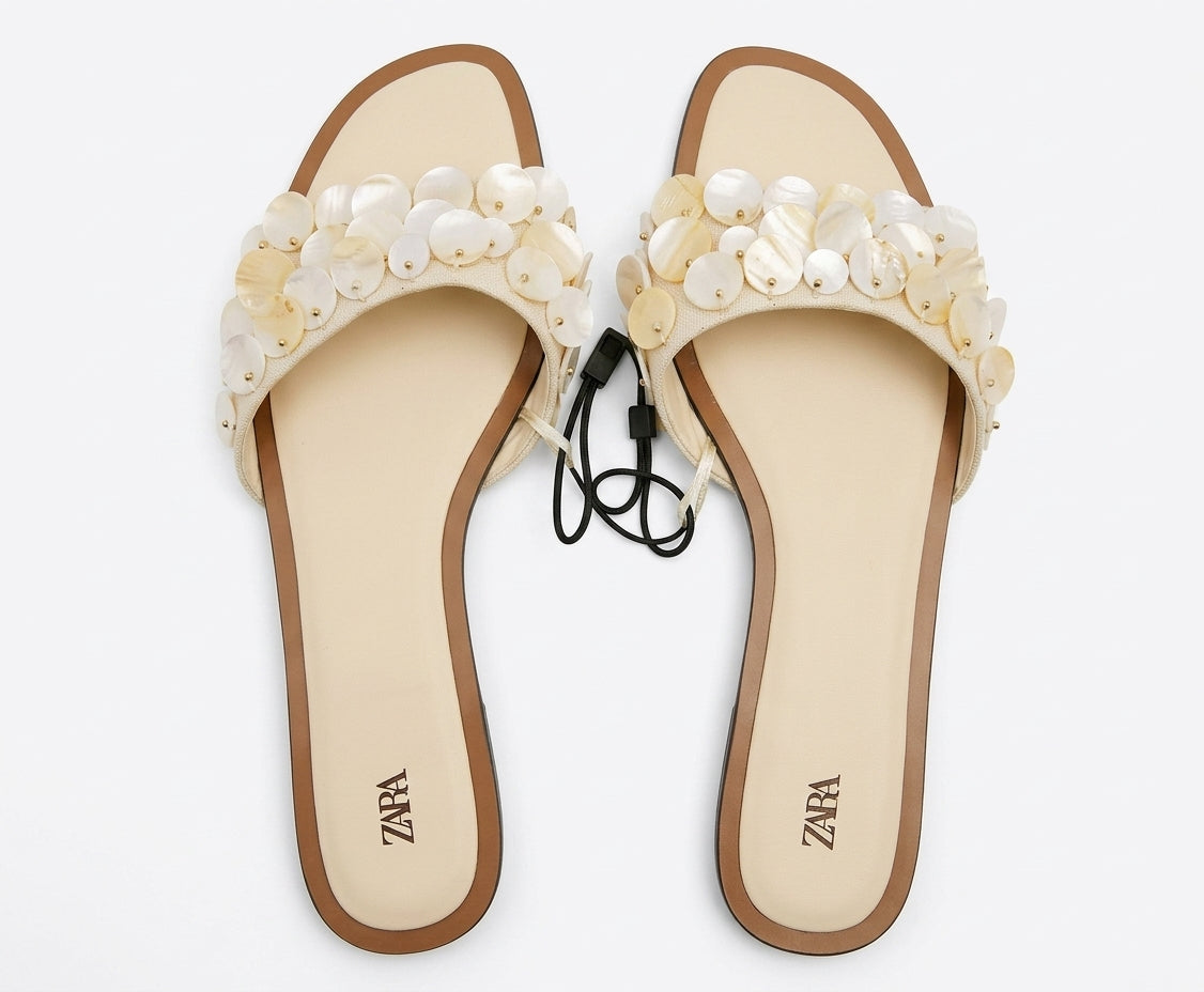 Mules Zara avec sequins nacrés