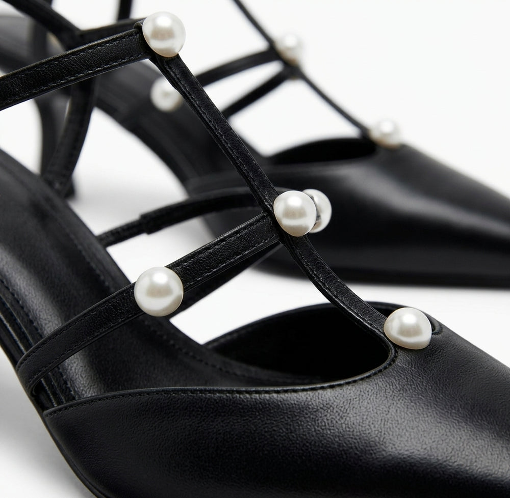Escarpins noirs Zara avec perles