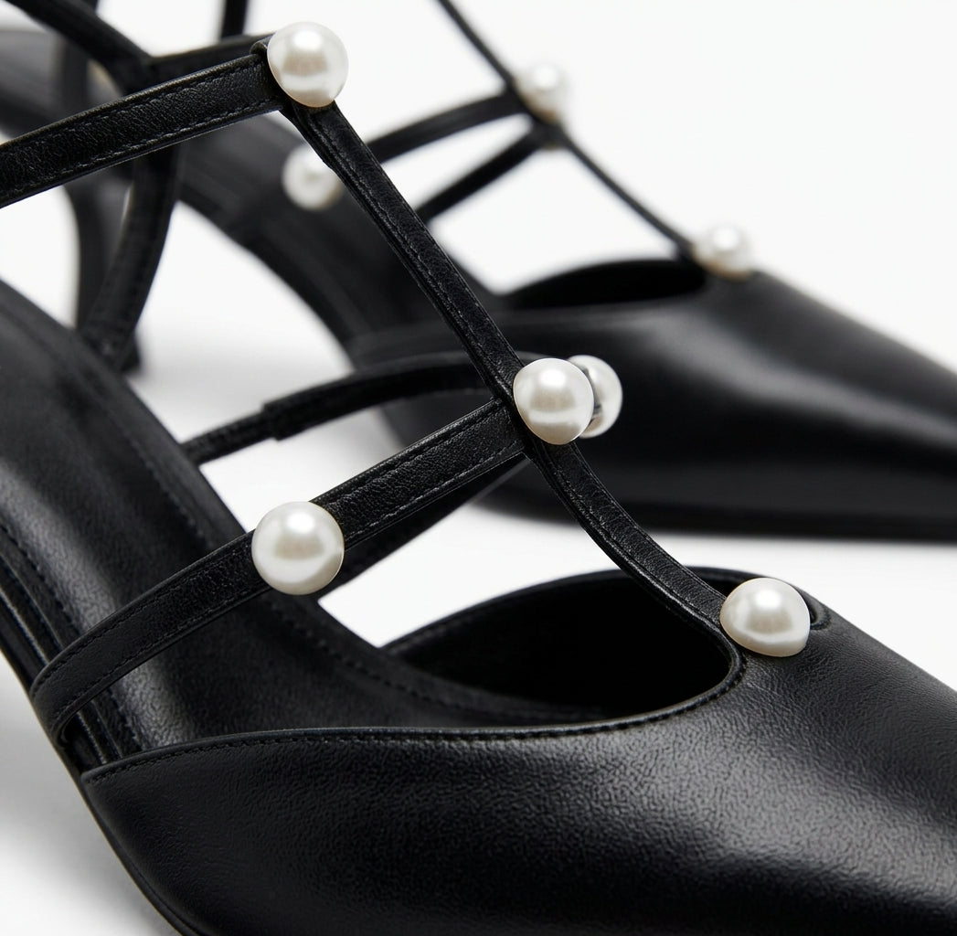 Escarpins noirs Zara avec perles
