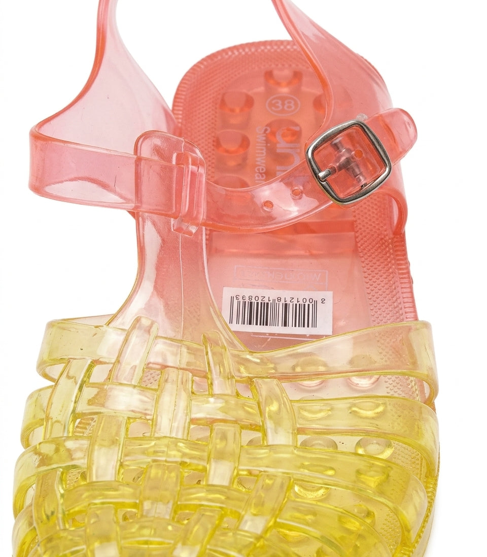Sandales jelly dégradé rose et jaune