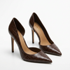 MNG Escarpins marron effet croco