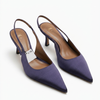 Escarpins slingback en satin violet Zara