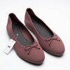 Ballerines en maille bordeaux avec nœud