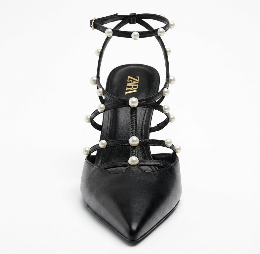 Escarpins noirs Zara avec perles