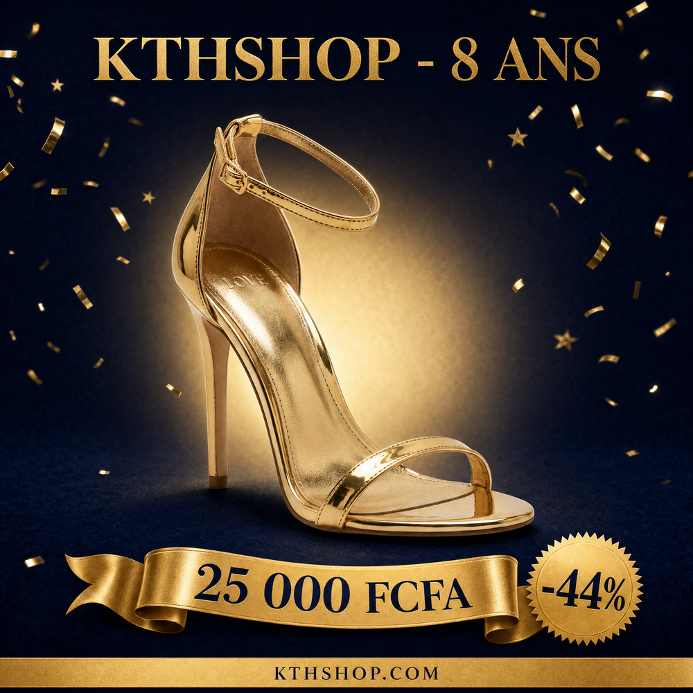 KTHSHOP 8 ans — Sandale dorée à talons hauts à 25 000 FCFA