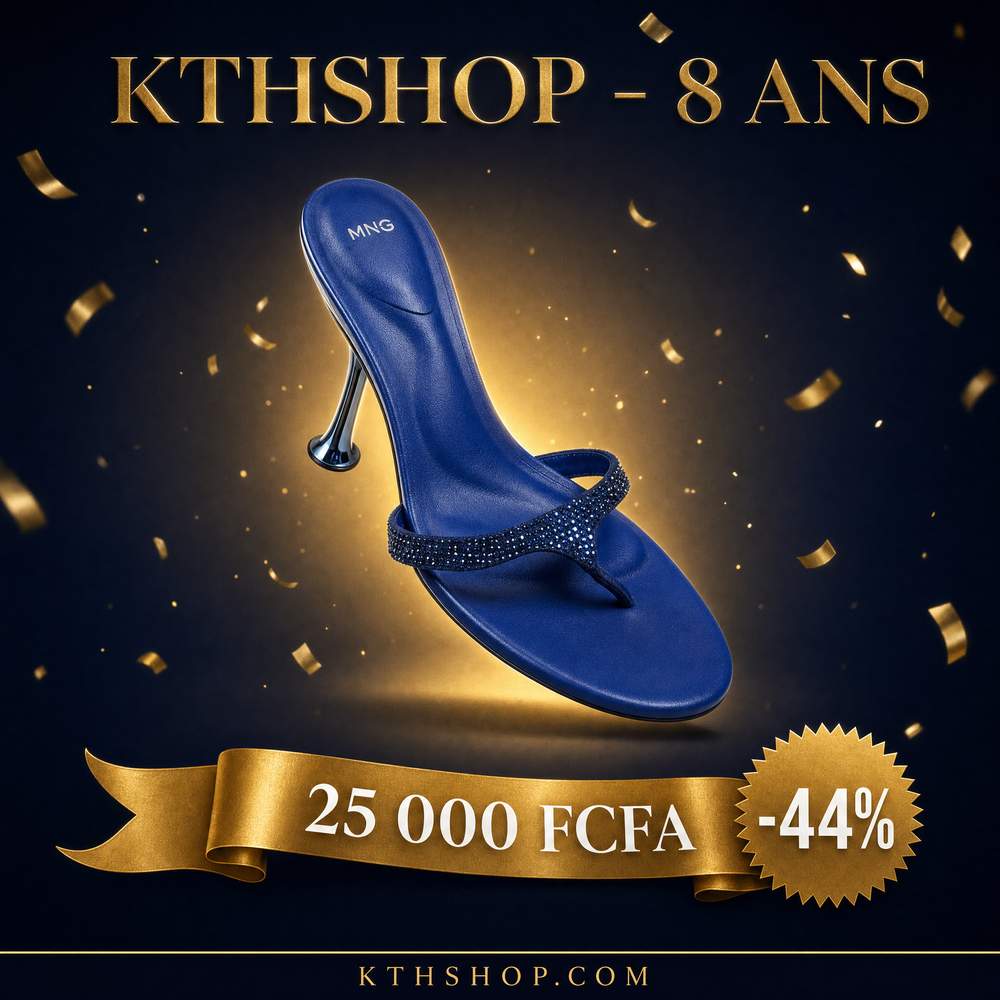 KTHSHOP 8 ans — Sandale à talon bleue MNG avec bride scintillante à 25 000 FCFA