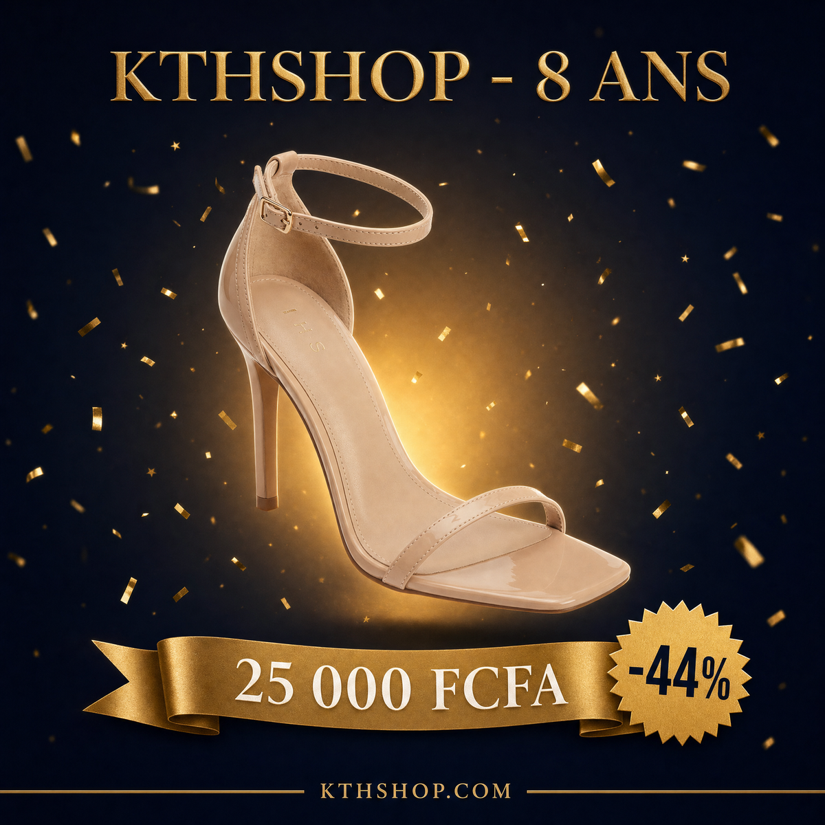 KTHSHOP 8 ans — Sandale à talon beige à bride cheville à 25 000 FCFA