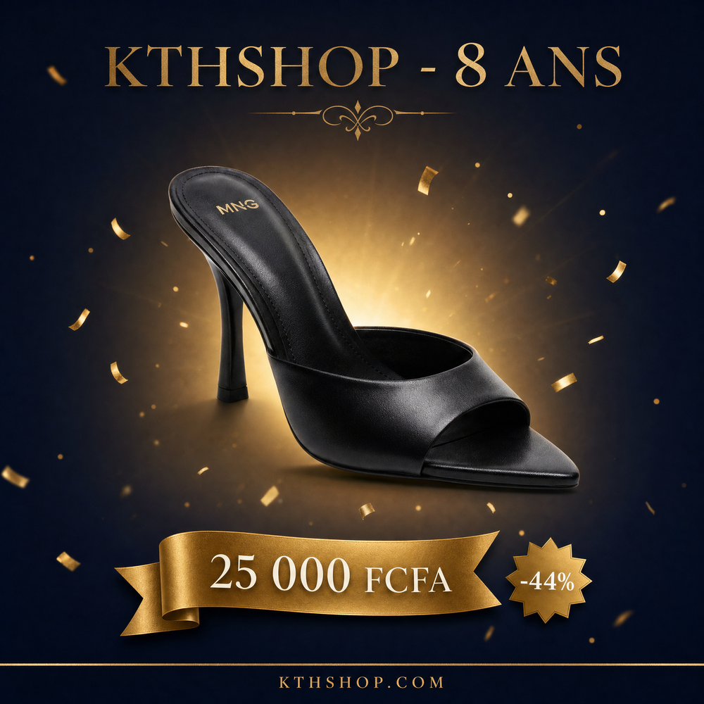KTHSHOP 8 ans — Mules à talons hauts noires MNG à 25 000 FCFA