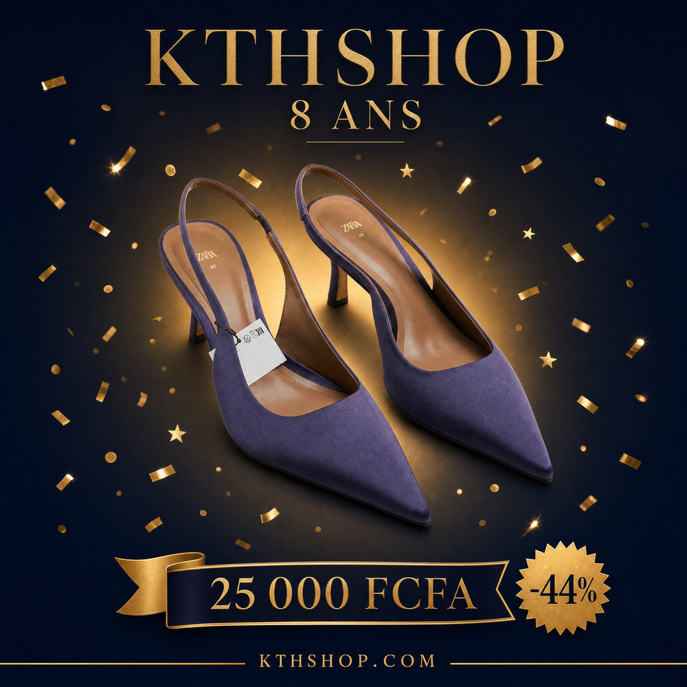 KTHSHOP 8 ans — Escarpins slingback en satin violet Zara à 25 000 FCFA