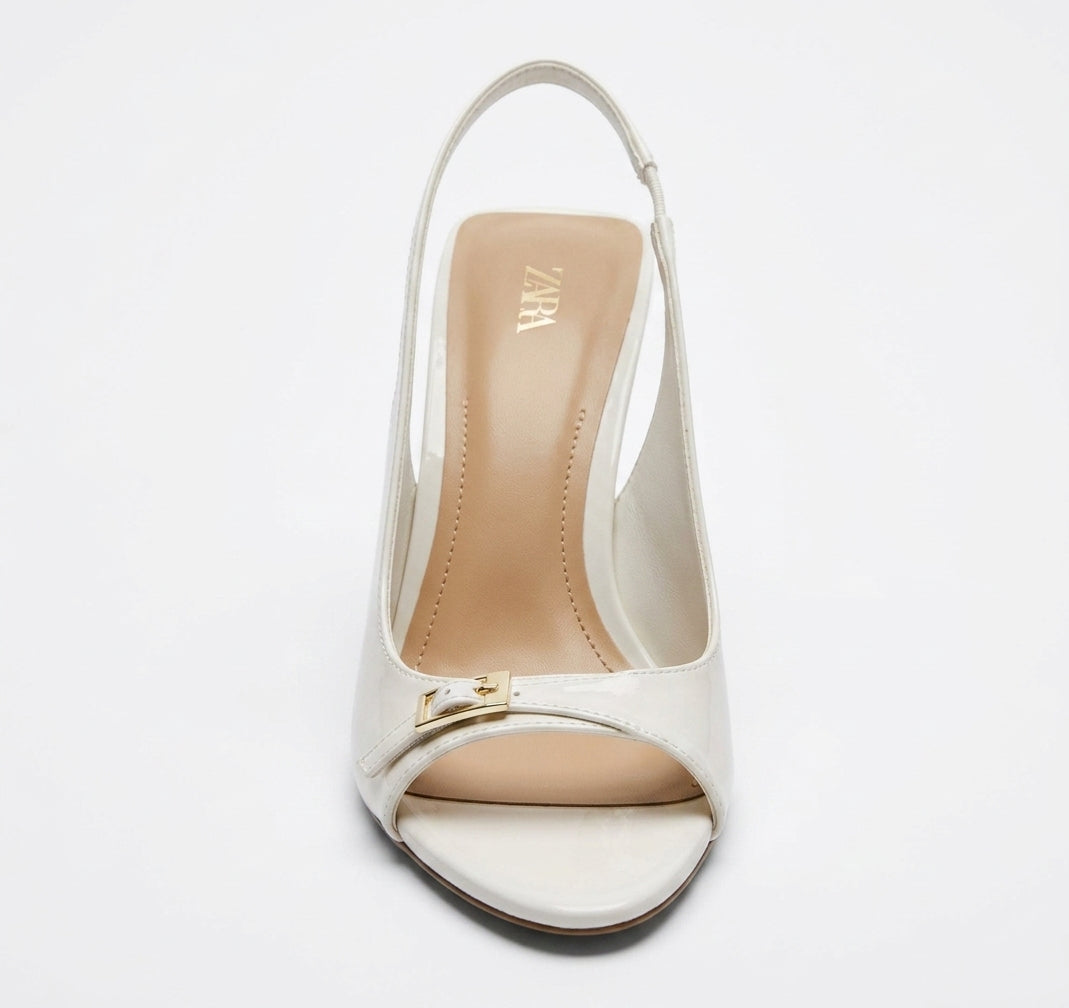 Sandales à talons Zara blanches