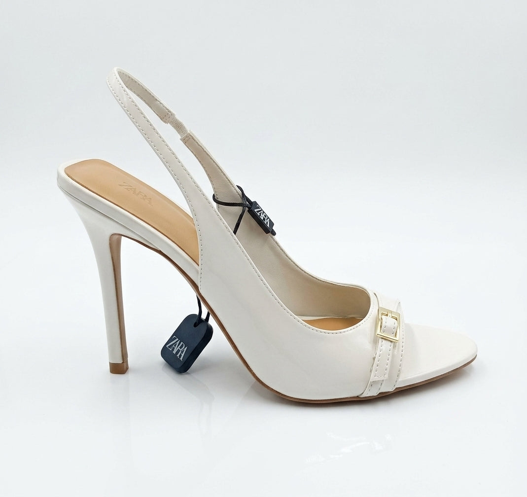 Sandales à talons Zara blanches