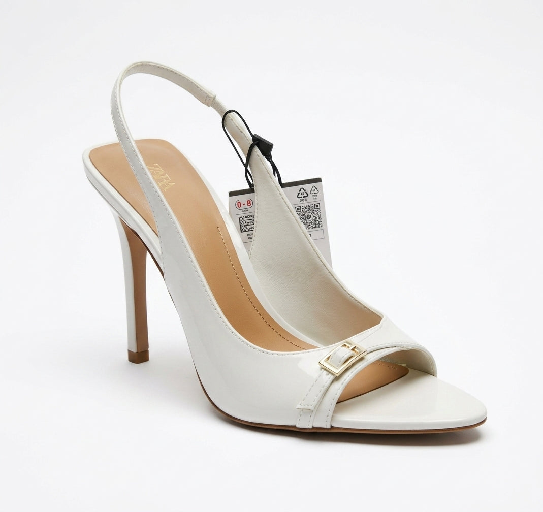 Sandales à talons Zara blanches