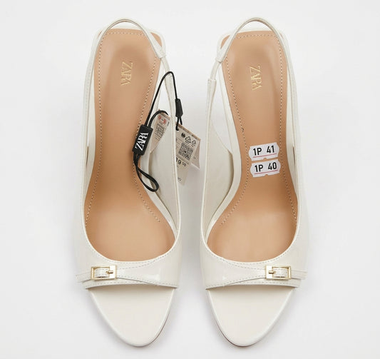 Sandales à talons Zara blanches