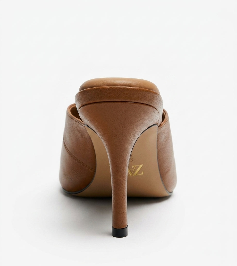 Mule à talon marron Zara