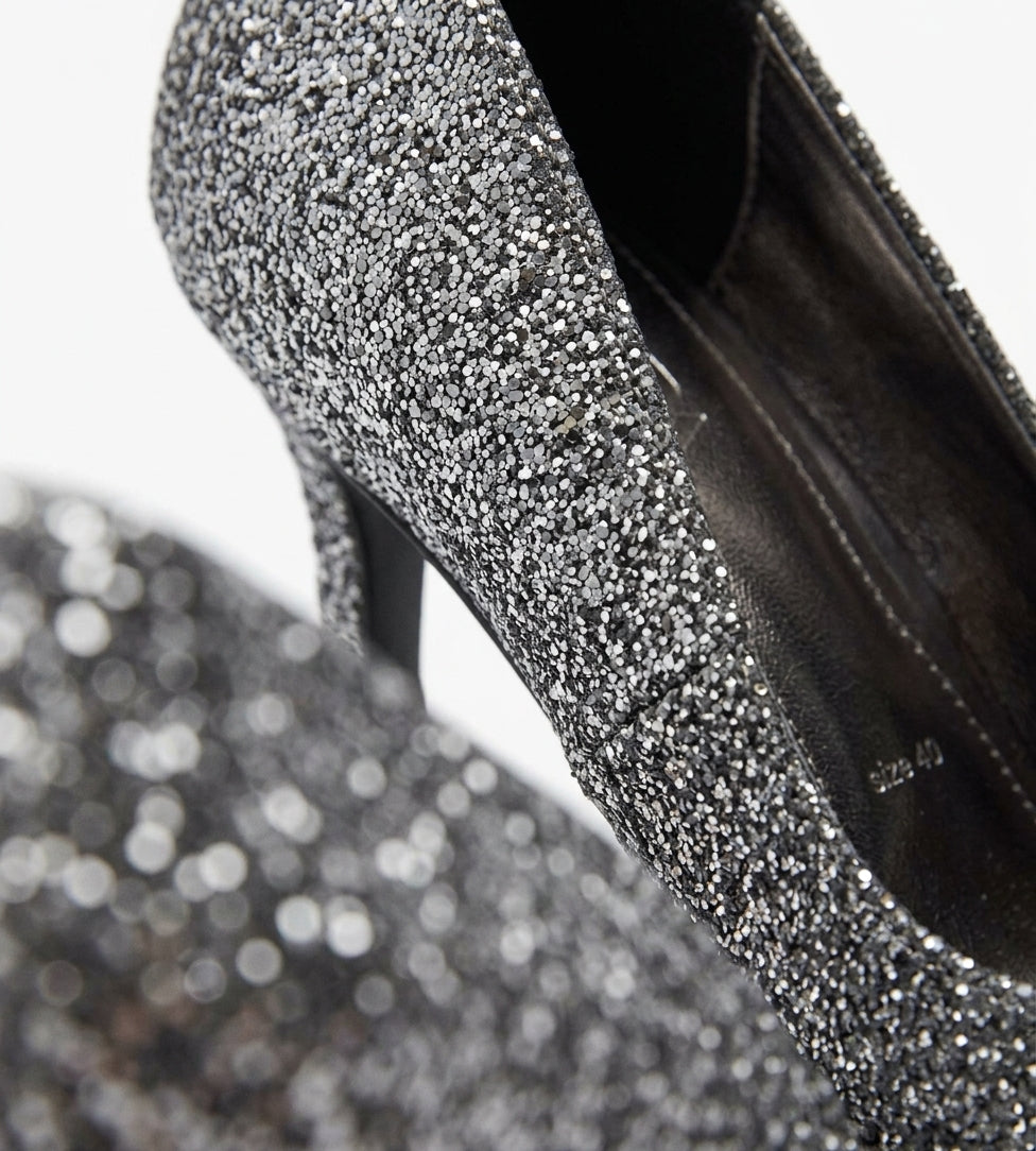 Escarpins Zara argentés à paillettes