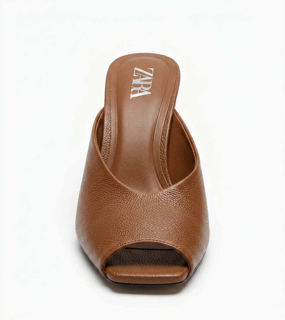 Mule à talon marron Zara