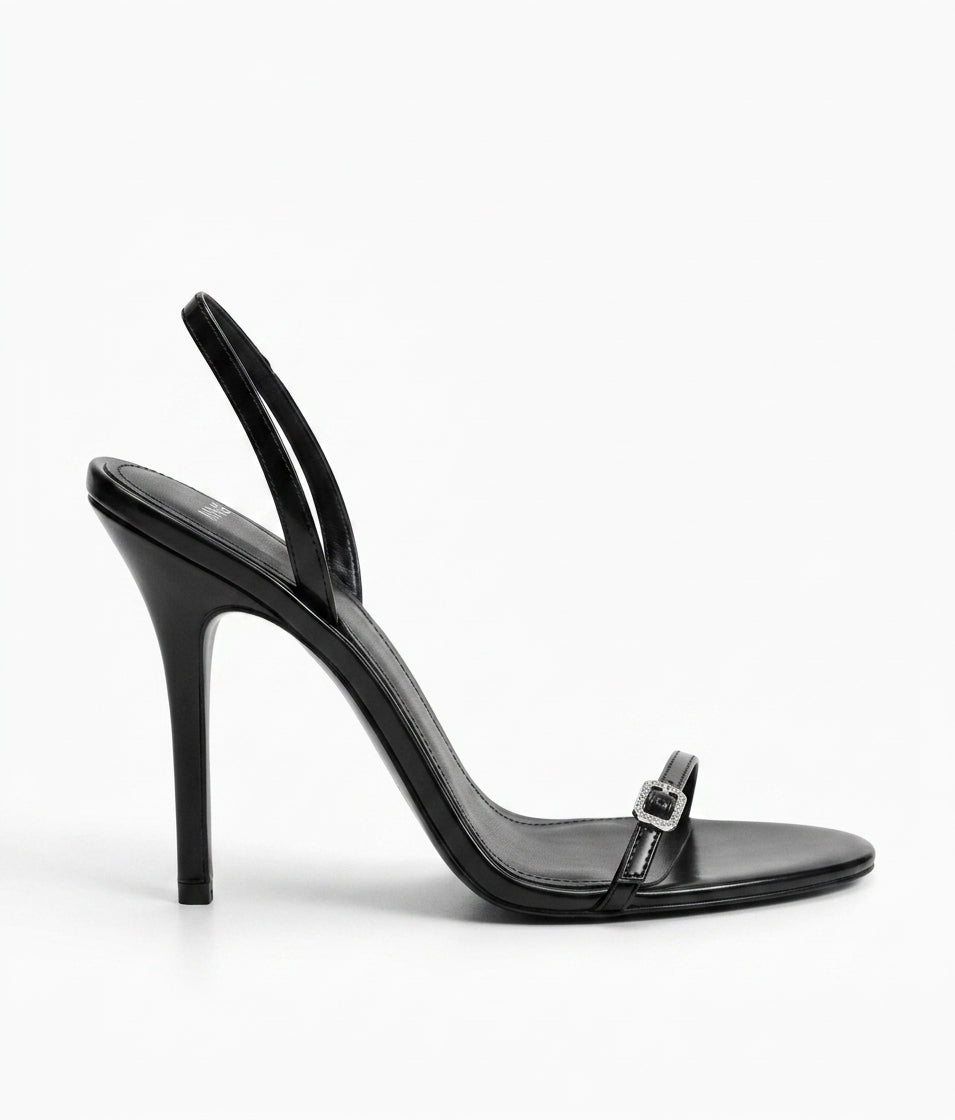 Sandale noire à talon MNG