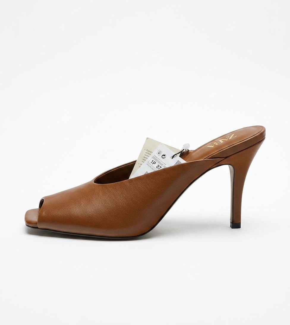Mule à talon marron Zara