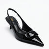 Slingback à bout pointu noir