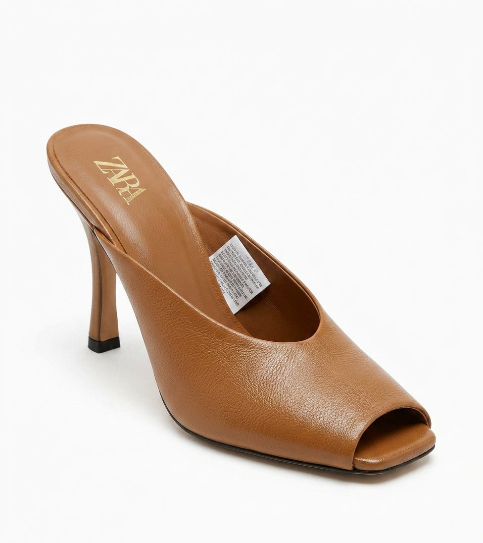 Mule à talon marron Zara