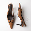 Escarpins slingback marron à bout pointu