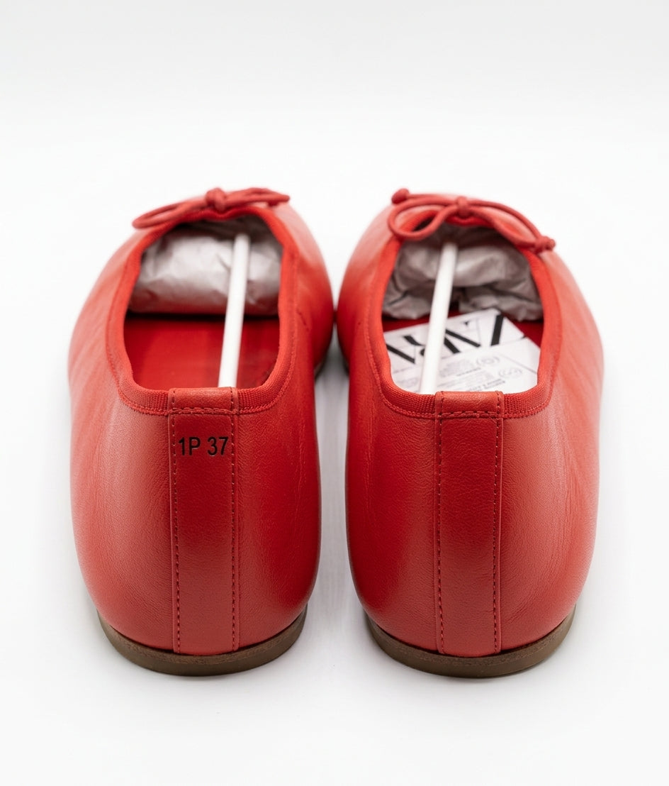 Ballerines rouges avec nœud Zara