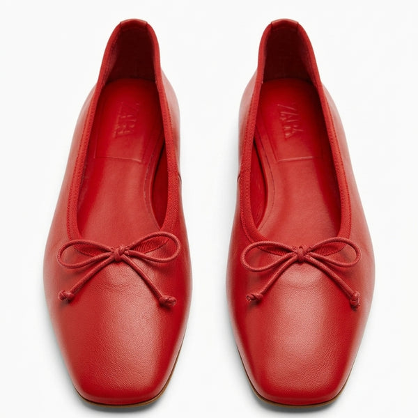 Ballerines rouges avec nœud Zara