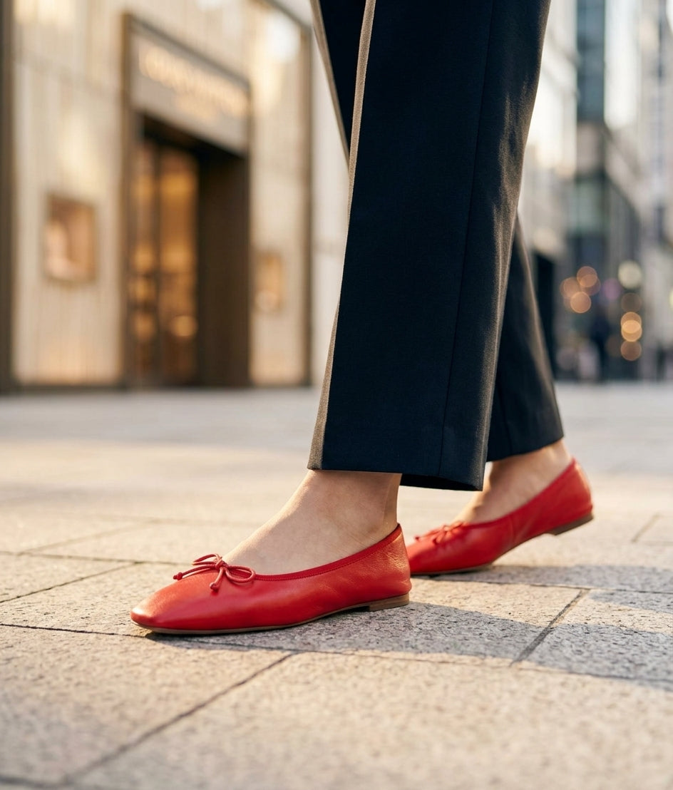 Ballerines rouges avec nœud Zara
