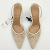 Slingback Zara crème avec broderies florales