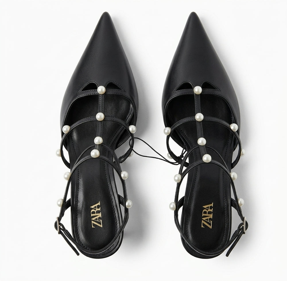 Escarpins noirs Zara avec perles