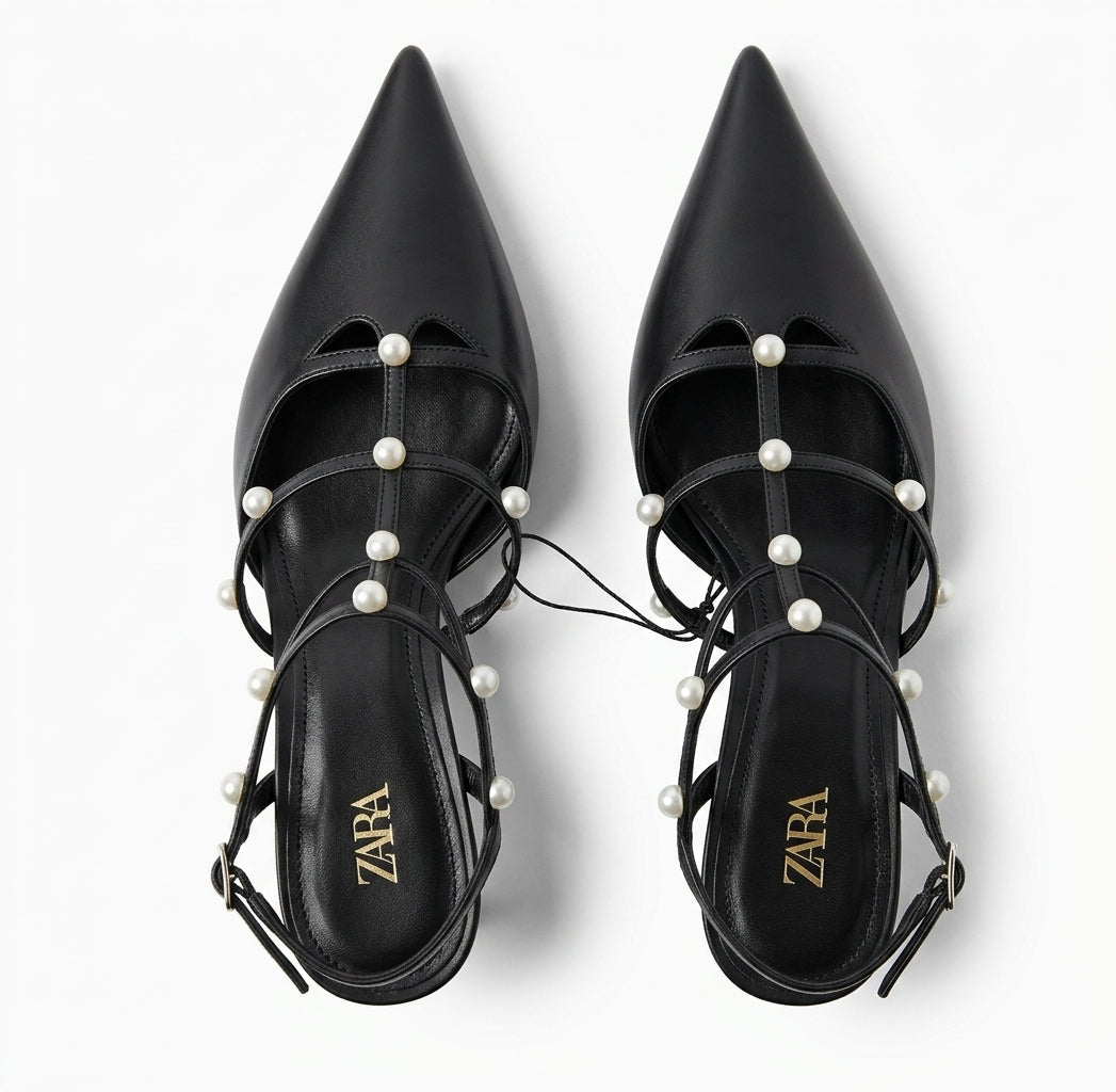 Escarpins noirs Zara avec perles