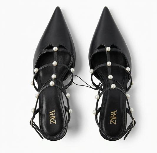 Escarpins noirs Zara avec perles