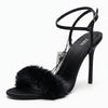 Sandales à talons Zara noires avec fourrure