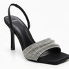 Sandales à talons hauts noires avec brides scintillantes MNG