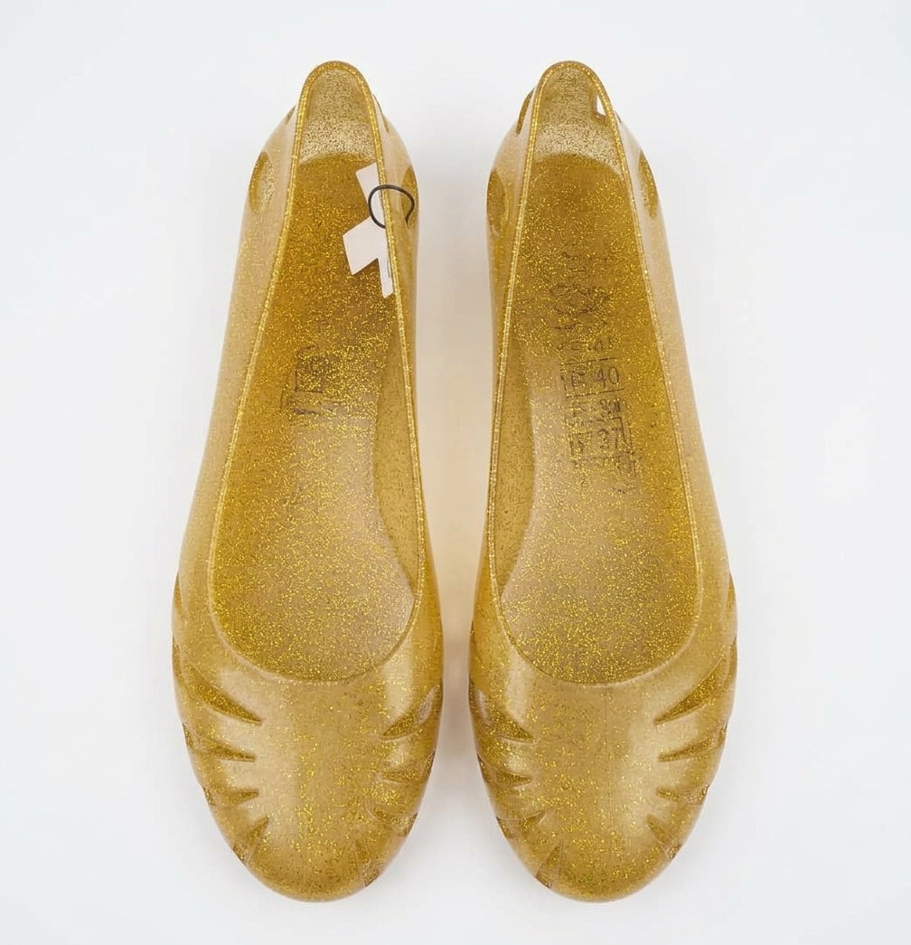 Ballerine jaune pailletée